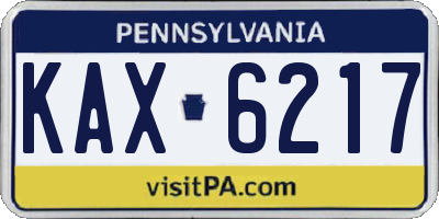 PA license plate KAX6217
