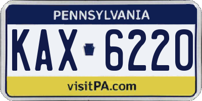 PA license plate KAX6220
