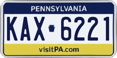 PA license plate KAX6221