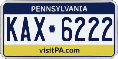 PA license plate KAX6222