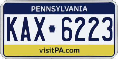 PA license plate KAX6223