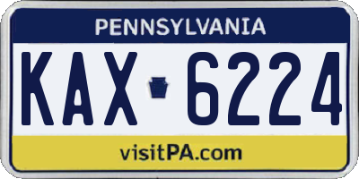 PA license plate KAX6224