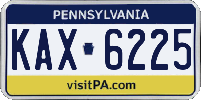 PA license plate KAX6225