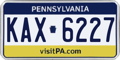PA license plate KAX6227