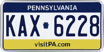 PA license plate KAX6228