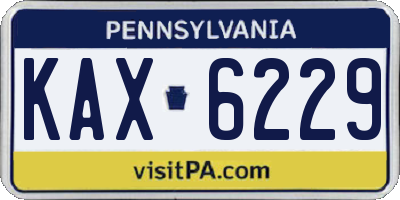 PA license plate KAX6229