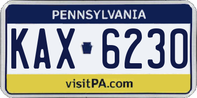 PA license plate KAX6230