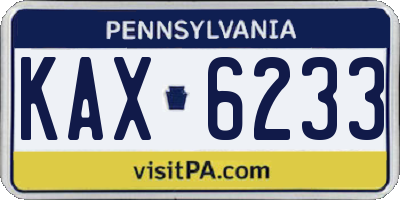 PA license plate KAX6233