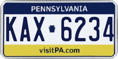 PA license plate KAX6234