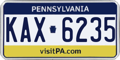 PA license plate KAX6235