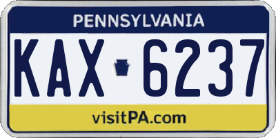 PA license plate KAX6237