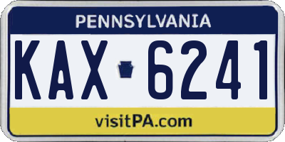 PA license plate KAX6241