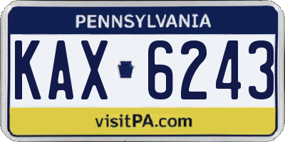 PA license plate KAX6243