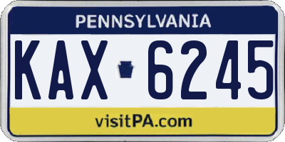 PA license plate KAX6245