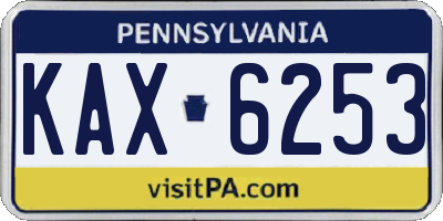 PA license plate KAX6253