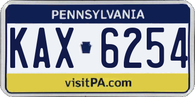PA license plate KAX6254