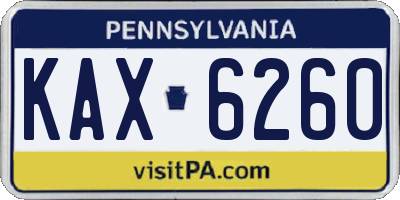 PA license plate KAX6260
