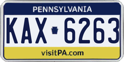 PA license plate KAX6263
