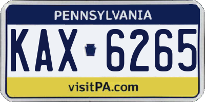 PA license plate KAX6265