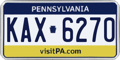 PA license plate KAX6270