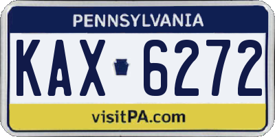PA license plate KAX6272