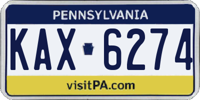 PA license plate KAX6274