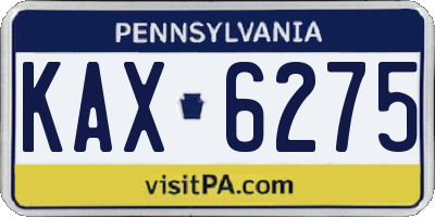 PA license plate KAX6275