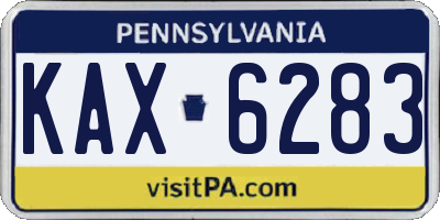 PA license plate KAX6283