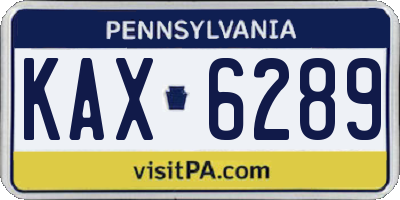 PA license plate KAX6289