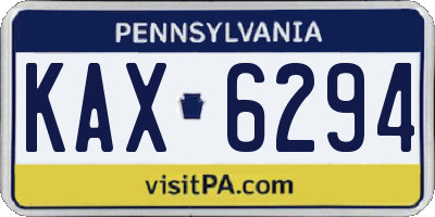 PA license plate KAX6294