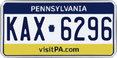 PA license plate KAX6296