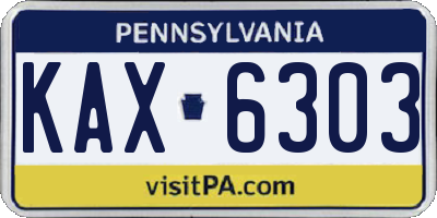 PA license plate KAX6303