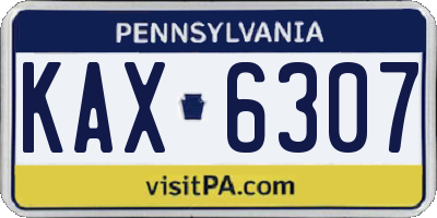 PA license plate KAX6307