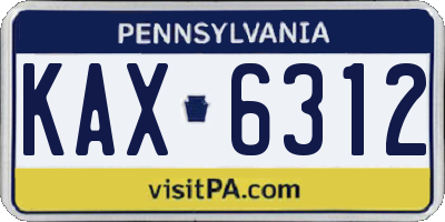 PA license plate KAX6312