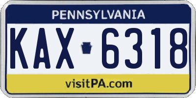 PA license plate KAX6318