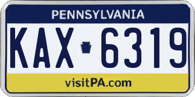 PA license plate KAX6319