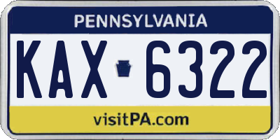 PA license plate KAX6322
