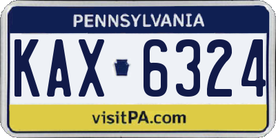 PA license plate KAX6324
