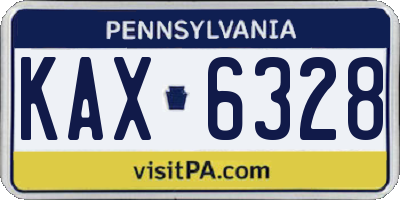 PA license plate KAX6328