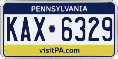 PA license plate KAX6329