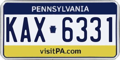 PA license plate KAX6331