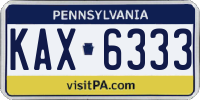 PA license plate KAX6333