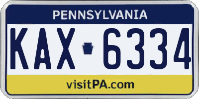 PA license plate KAX6334