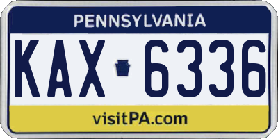 PA license plate KAX6336