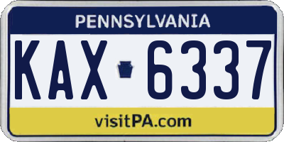 PA license plate KAX6337