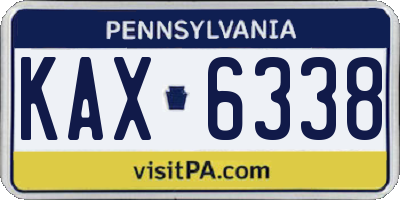 PA license plate KAX6338