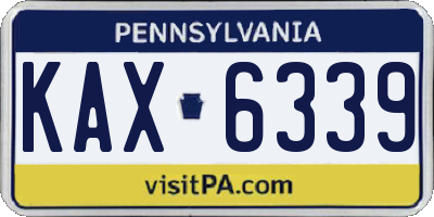 PA license plate KAX6339