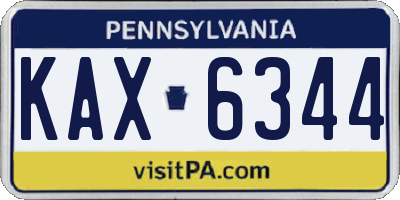PA license plate KAX6344