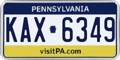 PA license plate KAX6349