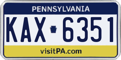 PA license plate KAX6351